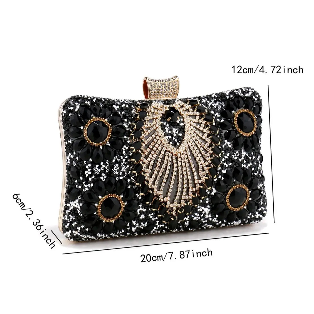 Acrylic Flower One Side Glitter Tassel  Clutch