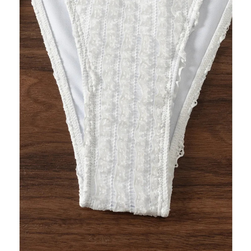 White Bow Sexy Bikinis Swimsuits