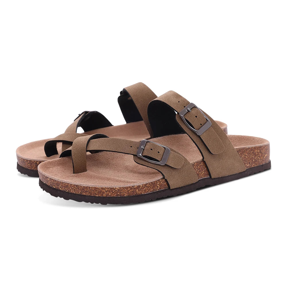 Cork Sandals For Women Men Fashion Soft Thick Sole Cork Slippers Summer Beach Sandals Home Open Toe Flat Sandals
