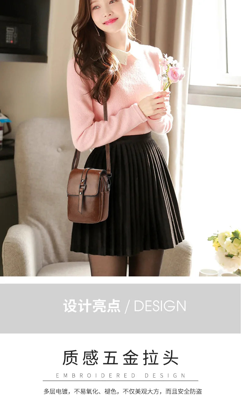 Flap Phone Bag High Quality Pu Leather Shoulder Bags for Women New Ladies  Crossbody Bag Luxury Brand Designer Handbags