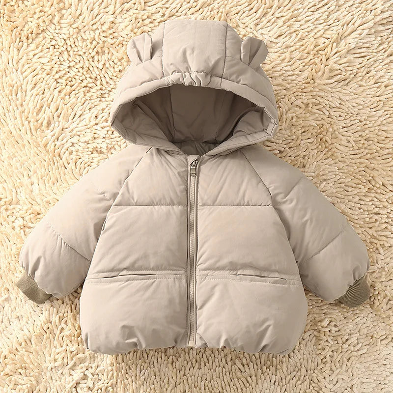 Kids Warm Down Jacket Winter New Thicken Cotton Clothes Girls Boys Snow Wear Coats Chidlren Hooded Parkas 1-6 Years