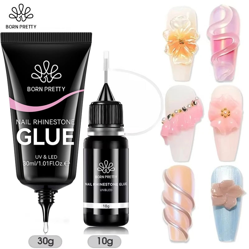 Nail Rhinestone Glue 30ML Gel Nail Glue 3D Shaping Sculpting Carving Flower DIY Decoration  Gem Glue Nail Supplies