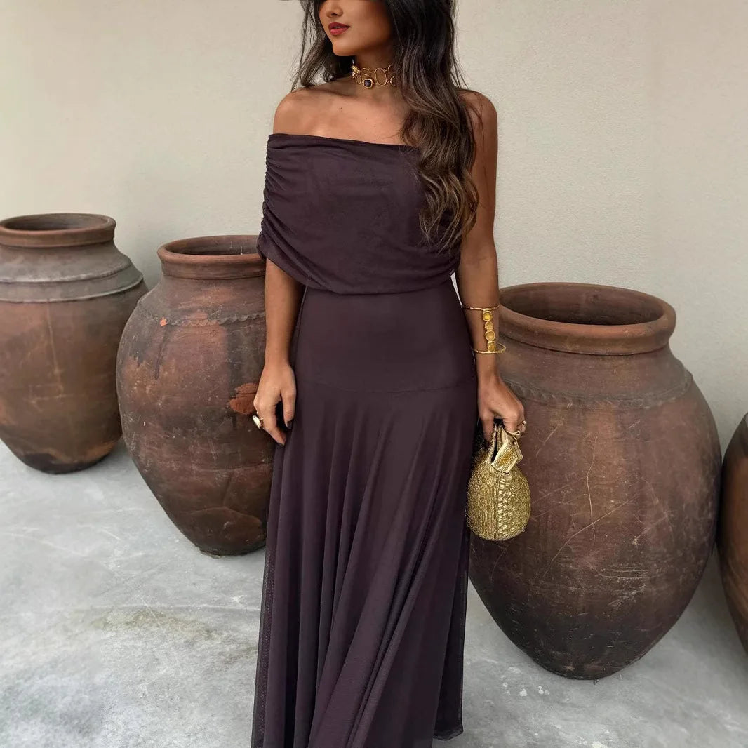 Tube Top Mesh Stitching Dress