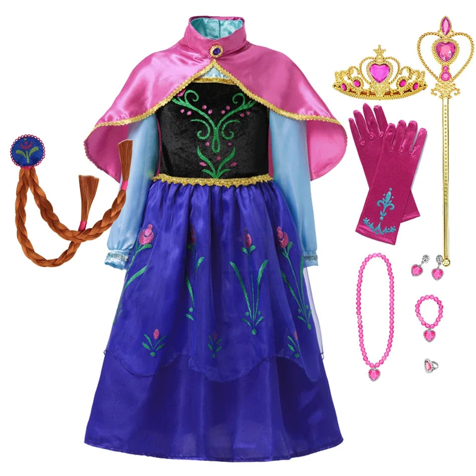 Moana Elsa Princess Dress for Girls Costume Kid Children Cosplay Birthday Carnival Party Outfit Toddler Fancy 2-8Y Birthday Gift