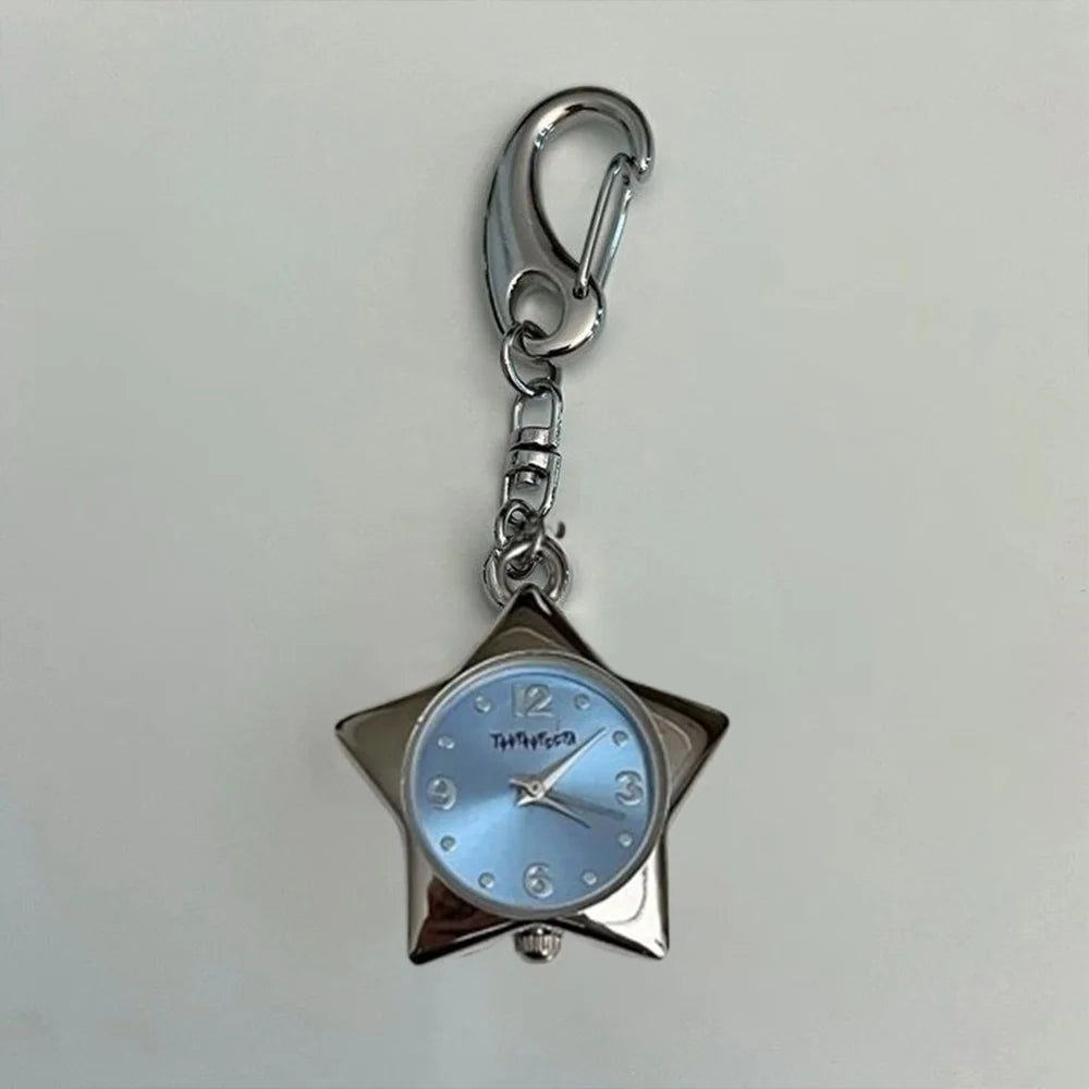 Star Pocket Adjustable Watch Clock Keychain Zinc Alloy