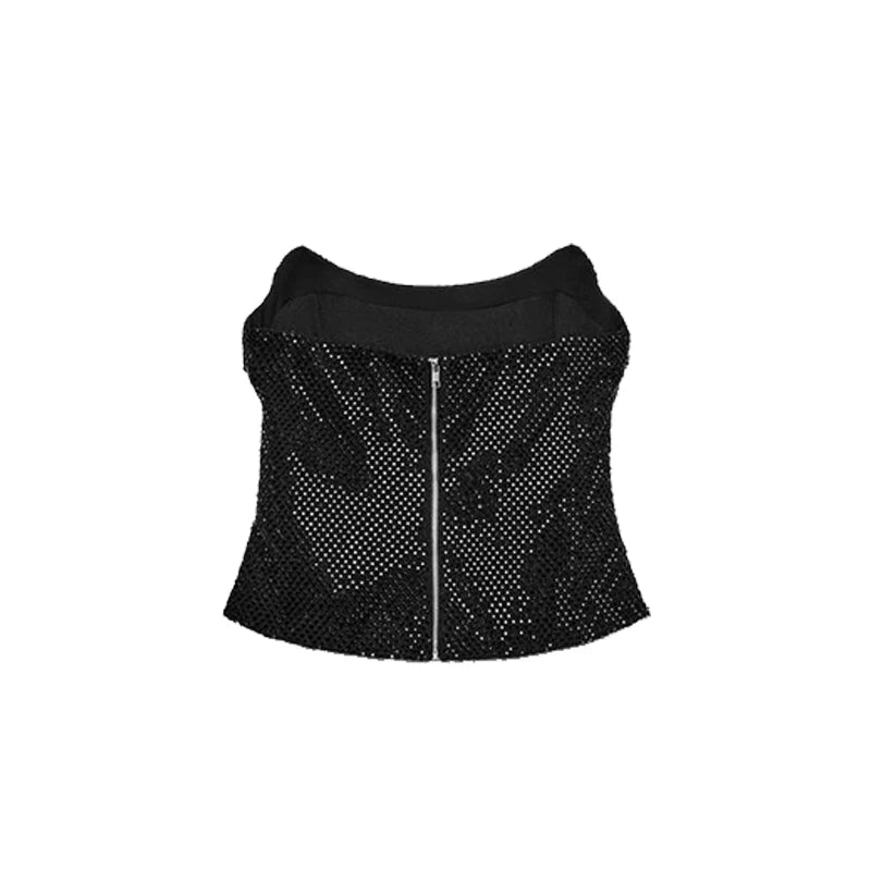 Diamond Halter Backless V Neck Dress