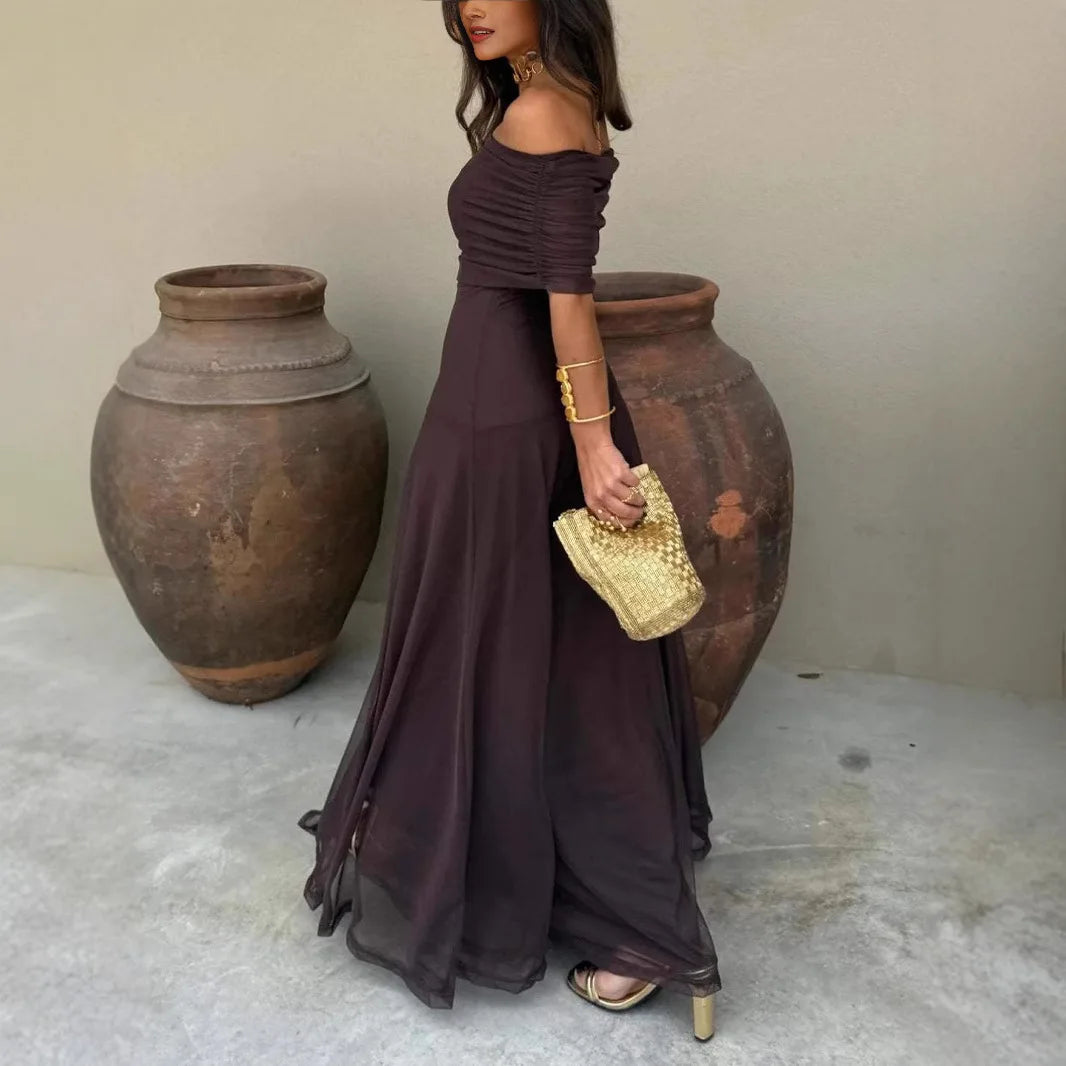 Tube Top Mesh Stitching Dress