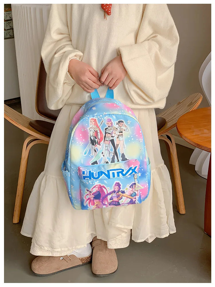 Pink 10-Inch Lightweight Backpack K D H Rumi Mira Zoey HUNTR/X Saja School Bag for Boys And Girls Kindergarten Moch