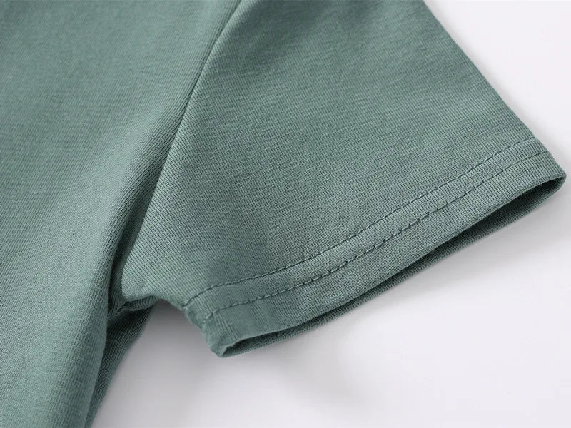 Korean Polo Tshirt Boy 100% Cotton Boys Clothes for School Uniform 2024 Shirts Solid White Black Green Polos Children's Clothing