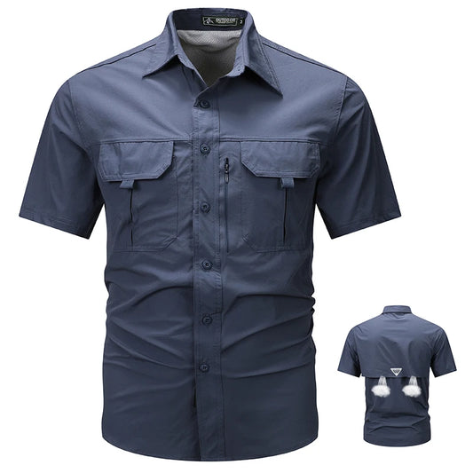 Short Sleeve Shirt Men Breathable