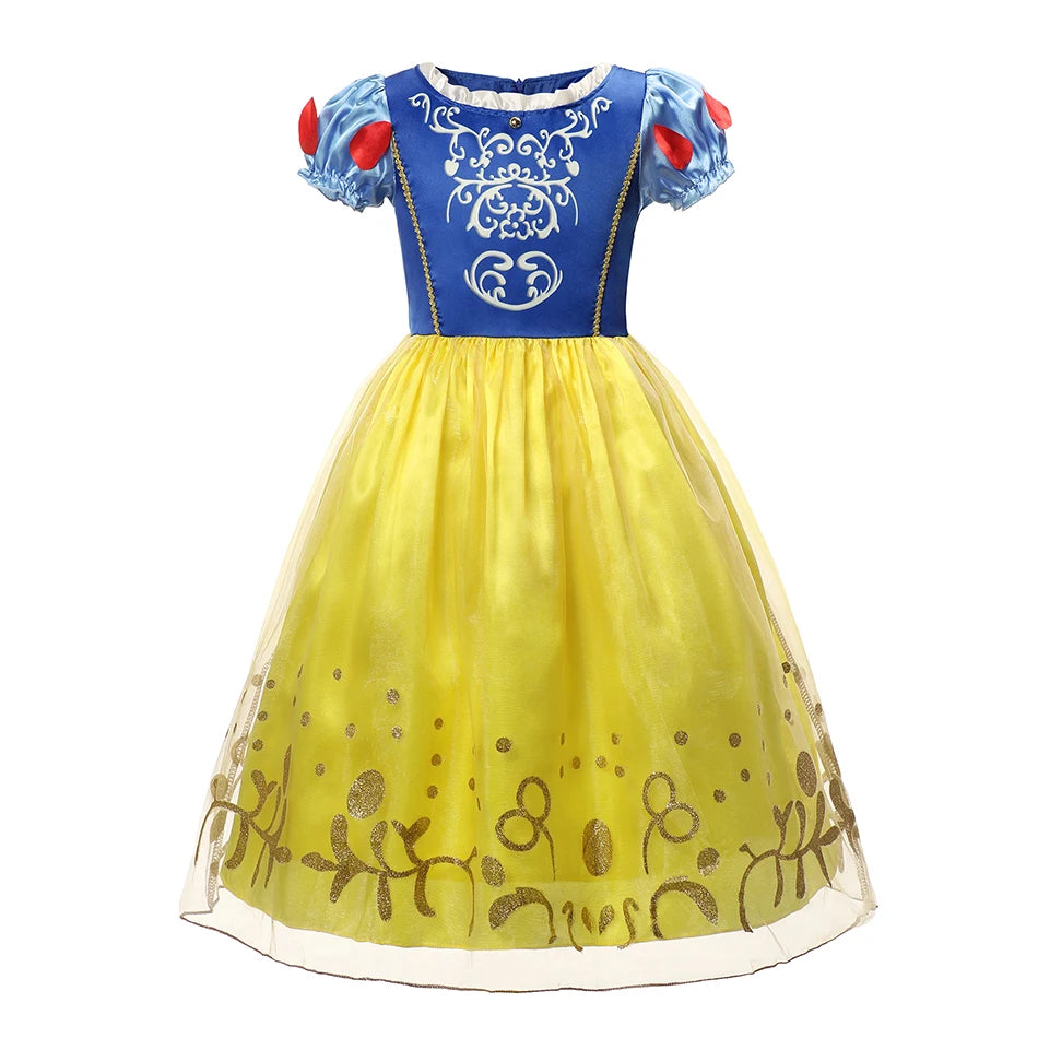 Muababy Princess Dress for Girls Aurora Belle Elsa Jasmine Cosplay Costume Party Halloween Carnival Outfit Kids 2-8Y Vestido