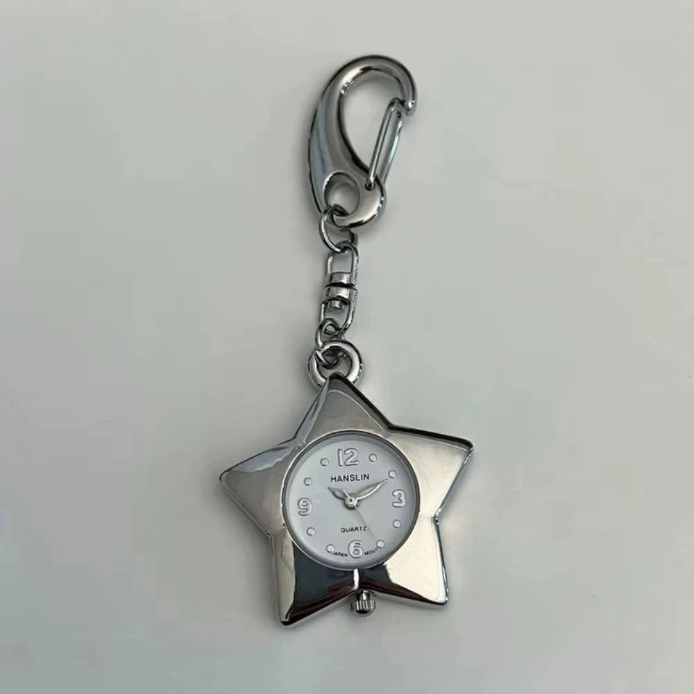 Star Pocket Adjustable Watch Clock Keychain Zinc Alloy