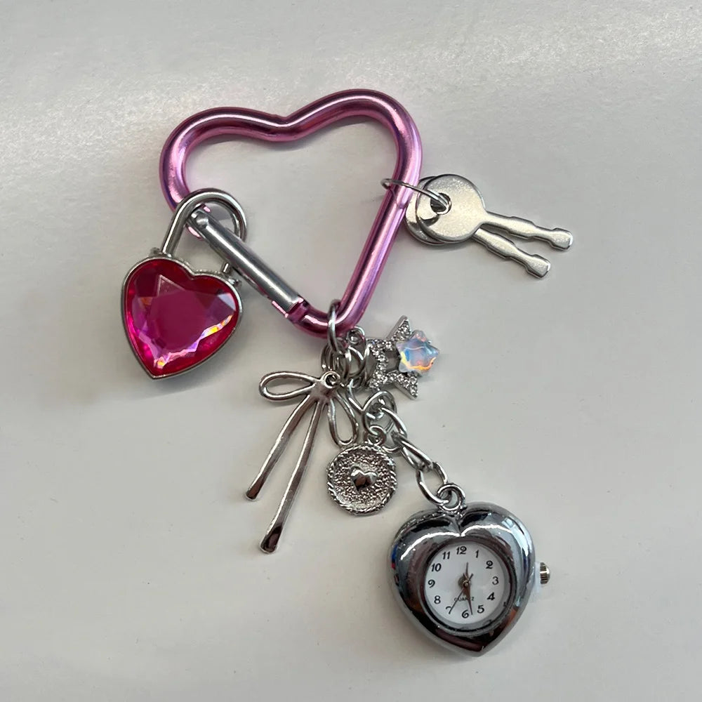 Star Pocket Adjustable Watch Clock Keychain Zinc Alloy