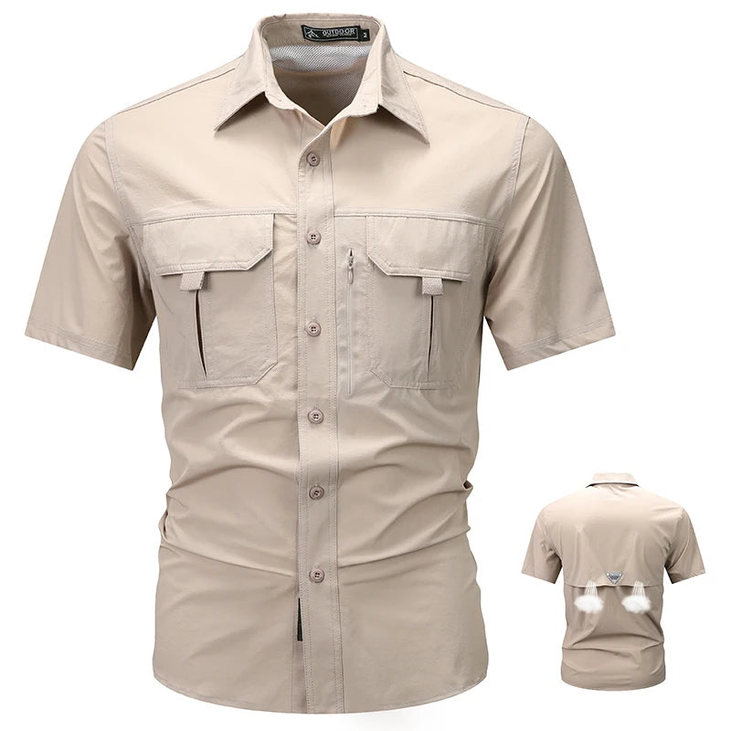 Short Sleeve Shirt Men Breathable