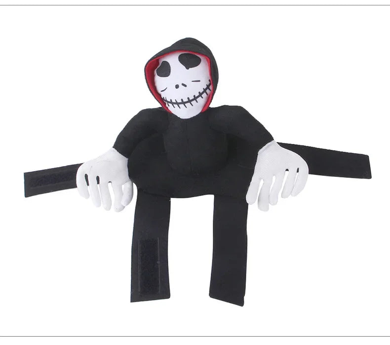 Halloween Pet Dog Costume Skeleton Reaper Rider