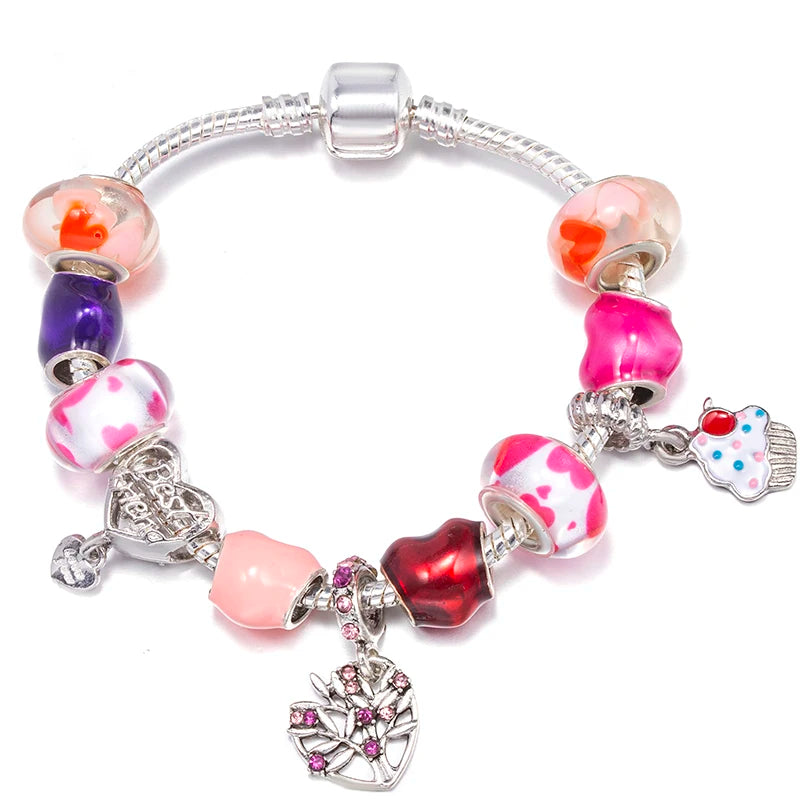 Hollow Foot Beads Charm Bracelets