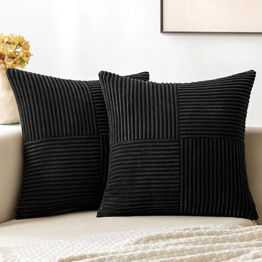 Green Corduroy Striped Decorative Throw Pillow Cover 45x45CM Mordern Spring Nordic Pillow Cases for Couch Sofa Living Room Bed