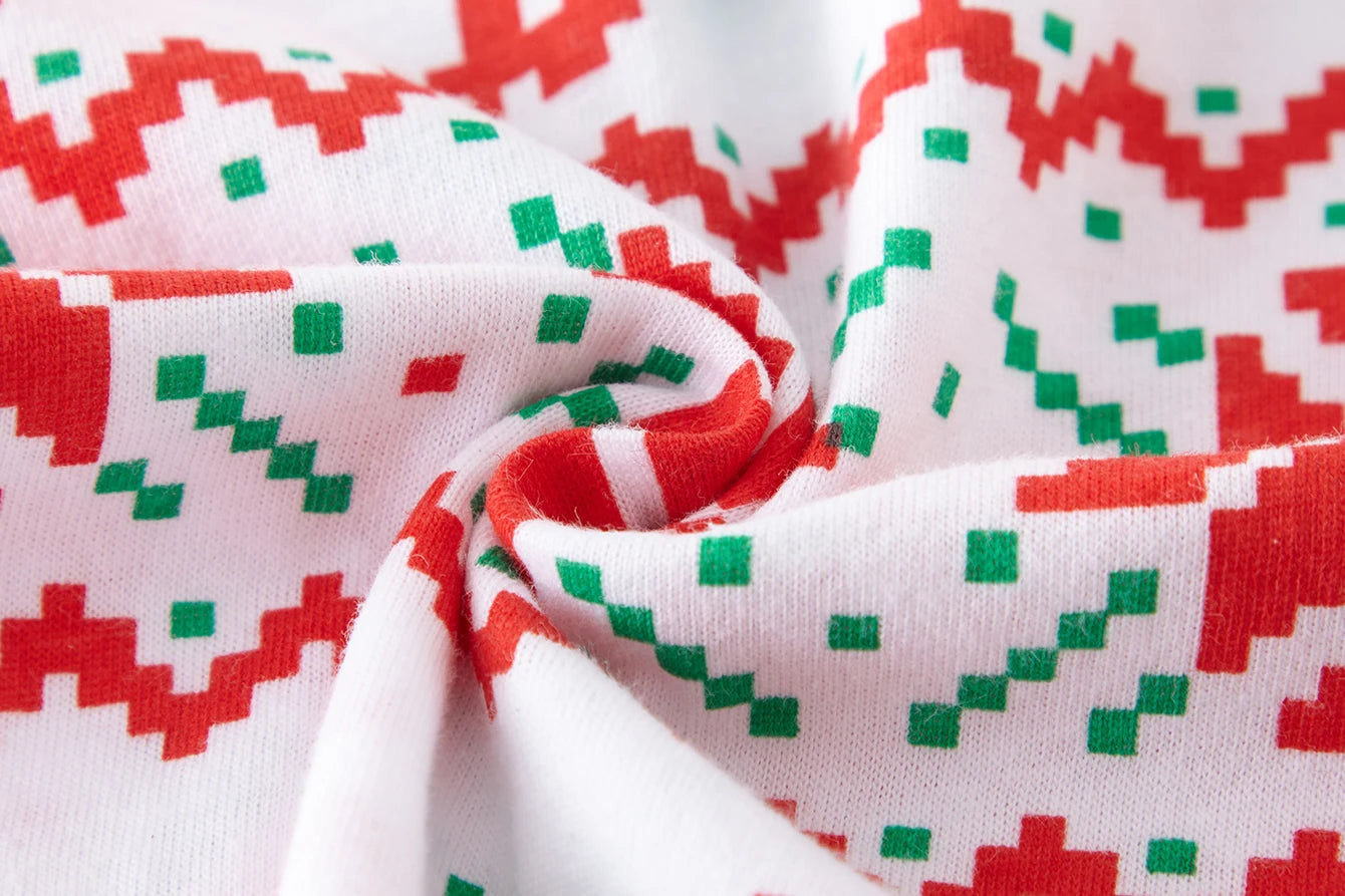 Pajamas Set Reindeer Snowflake Print 100% Cotton