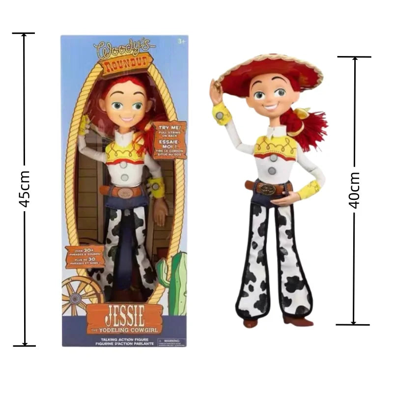 Disney Hot Movie Pixar Toy Story 5 40cm Woody Action Figures English Sound Character Doll Cloth Cowboy Birthday Xmas Gift