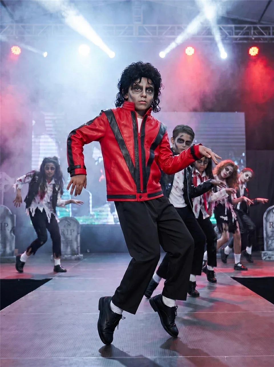 Michael Red Leather Jacket Pant Set