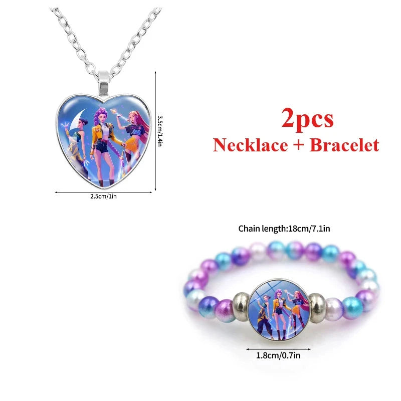 Kpop Rumi Mira Zoey Necklace Bracelet Accessories 2pcs