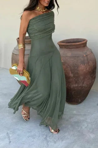 Tube Top Mesh Stitching Dress