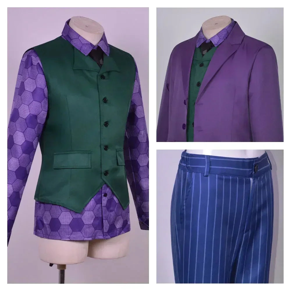 Men Clown  Costume Clown full set Coat Shirt Vest Tie Suit Outfits