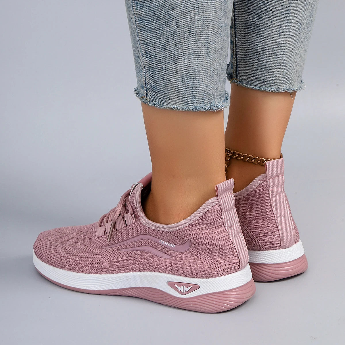 Spring and Autumn New Women's Casual Lace up Comfortable, Breathable, Lightweight and Wear-Resistant Sports Shoes
