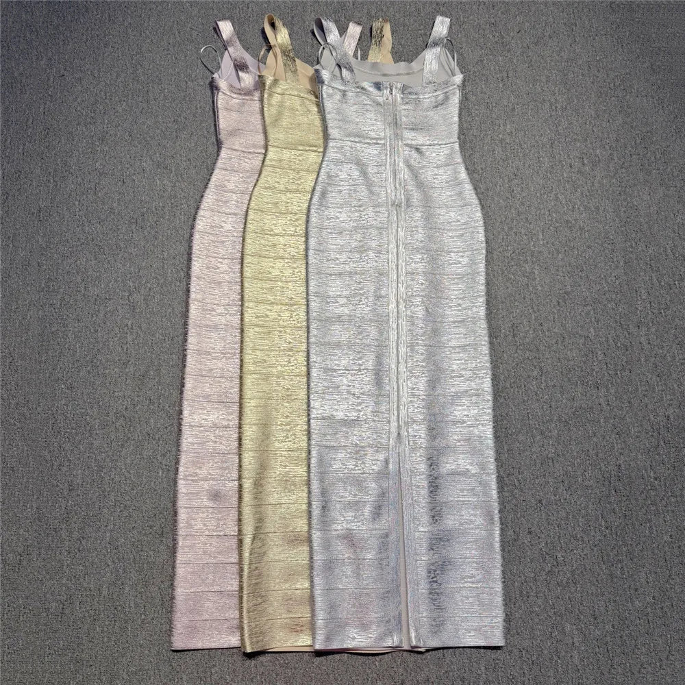 Spaghetti Strap Maxi Bandage Dress
