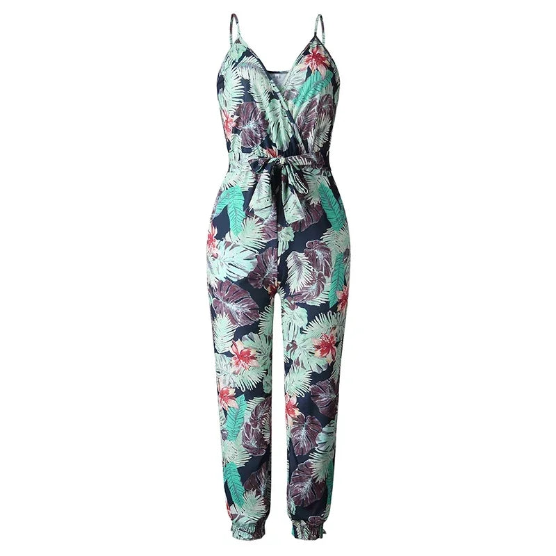 V Neck Jumpsuit Suit Pants