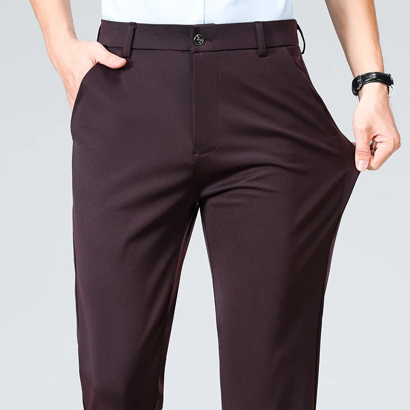 Thin Trousers Men Formal Dress Suit Pants