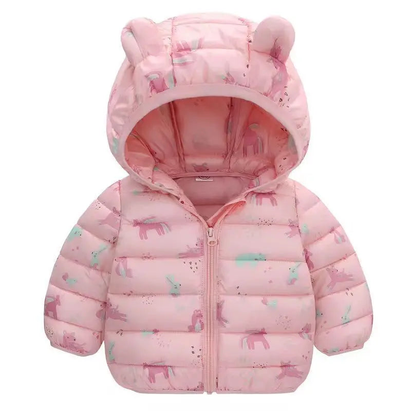 Kids Warm Down Jacket Winter New Thicken Cotton Clothes Girls Boys Snow Wear Coats Chidlren Hooded Parkas 1-6 Years