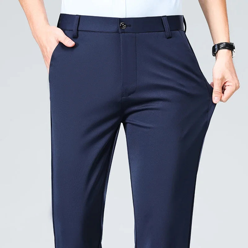 Thin Trousers Men Formal Dress Suit Pants