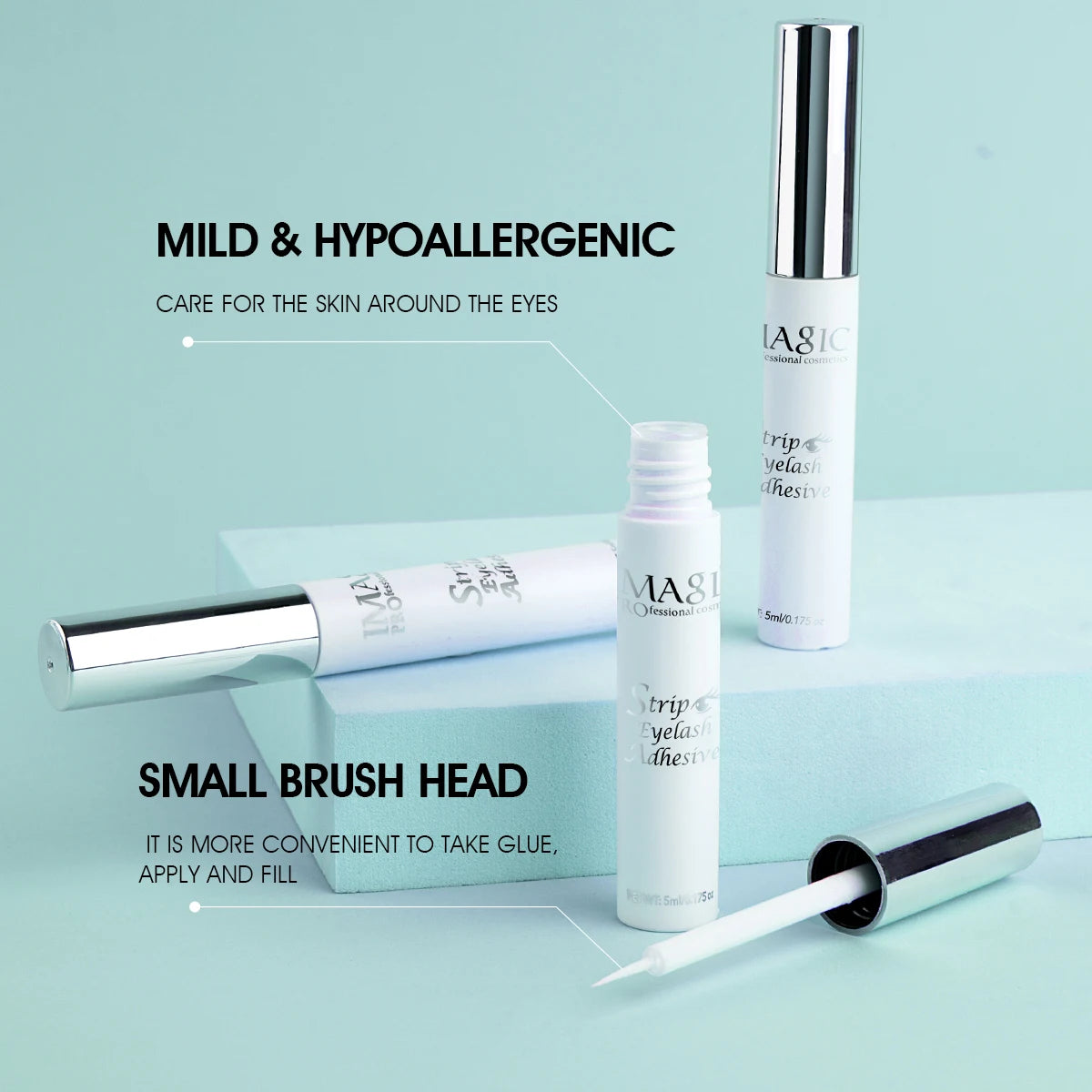 5ml False Eyelash Extension Glue Waterproof Fast Dry Long Lasting Strong No Irritation Transparent Eyelash Primer Tools