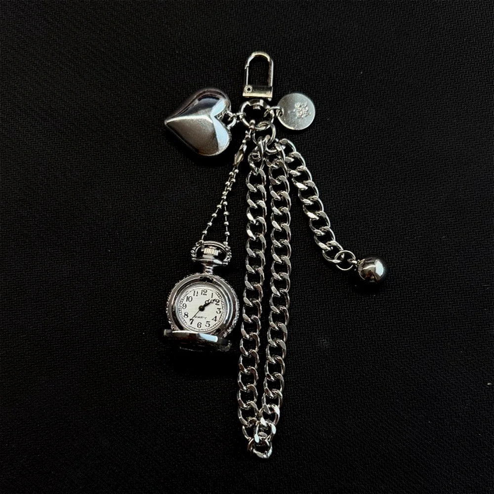 Star Pocket Adjustable Watch Clock Keychain Zinc Alloy