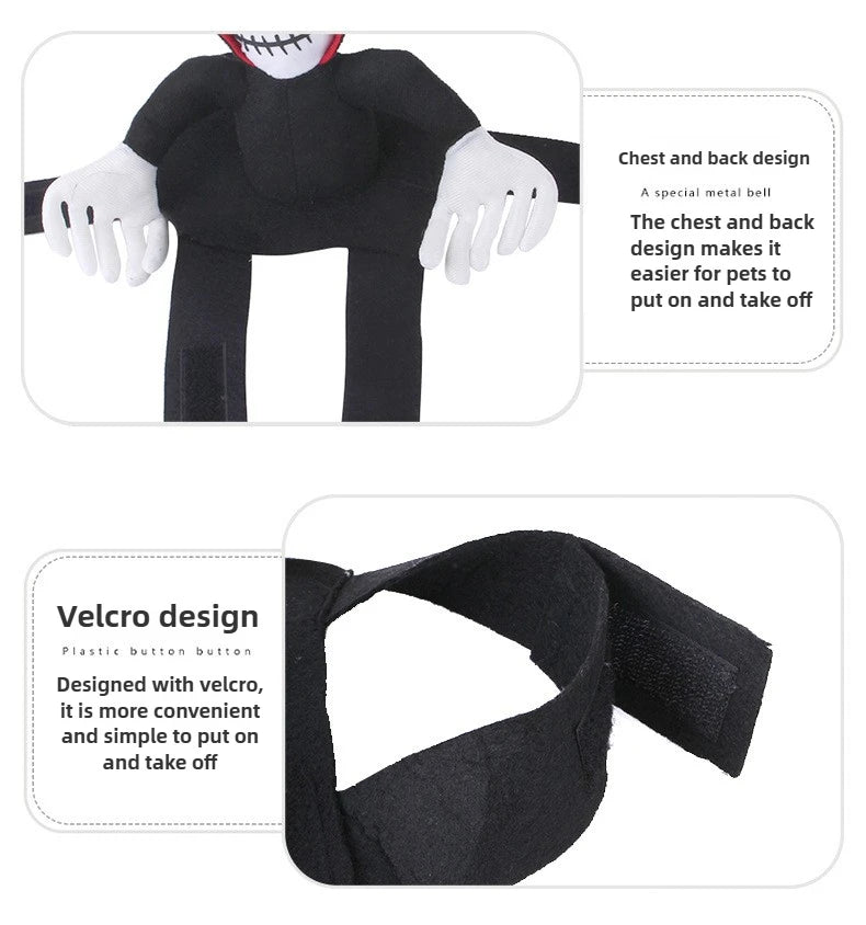 Halloween Pet Cosplay Costume Scary Doll Horseback Riding Outfit