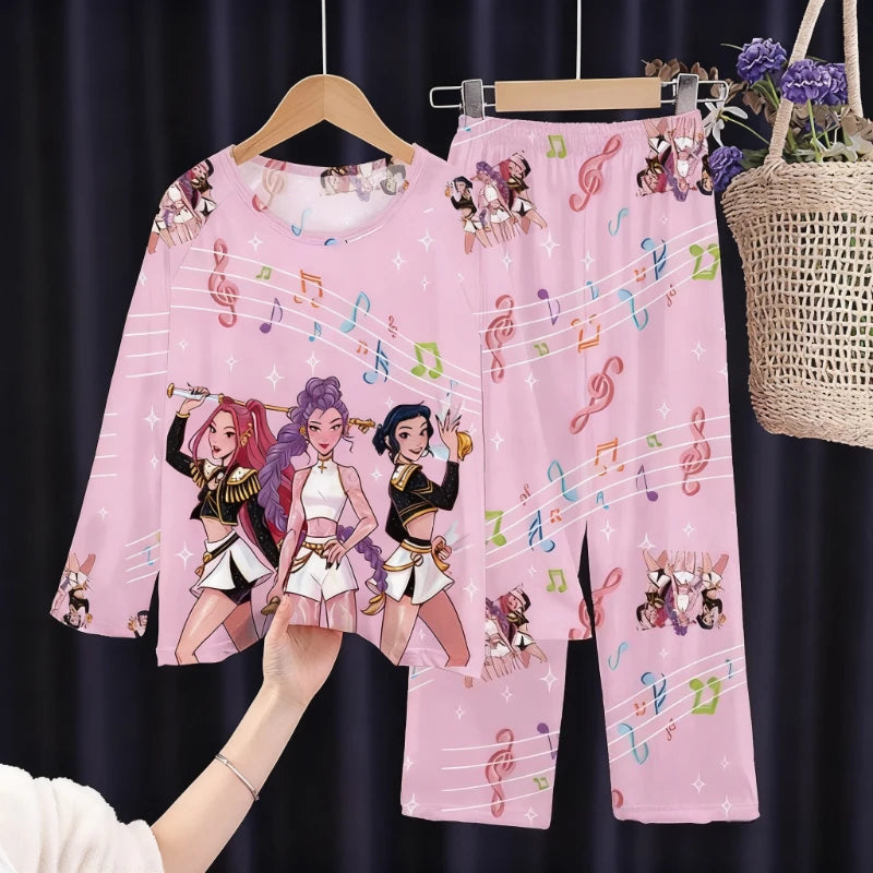 New  Pijamas Long Sleeve Print Cartoon