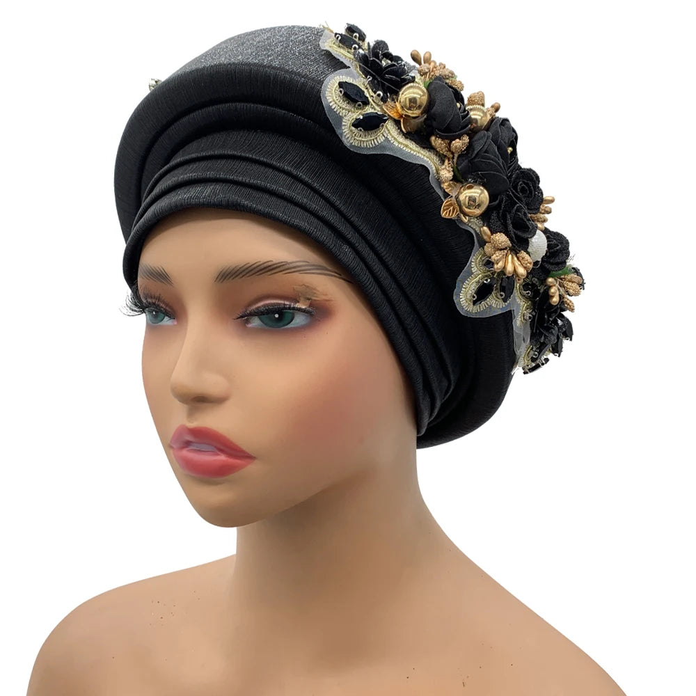 Exquisite Bouquet Turban Cap