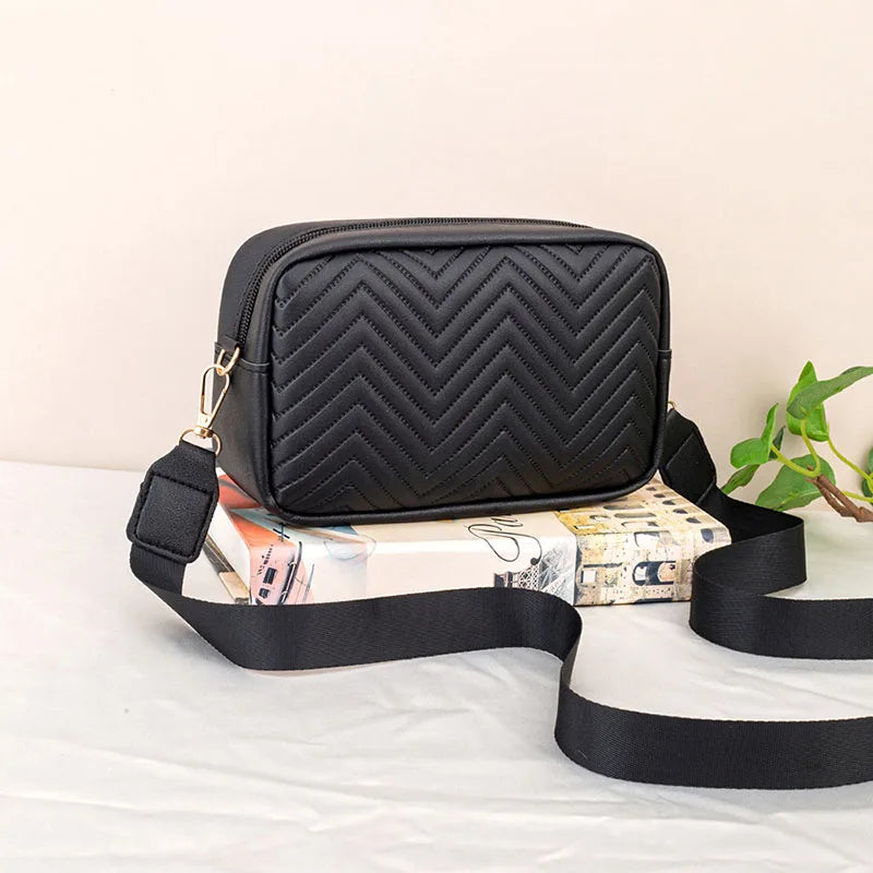 Minimalist Mini Fashionable Quilted Crossbody Bag Wallet, Trendy PU Shoulder Bag, WOMEN'S Casual Handbag and Mobile Phone Wallet