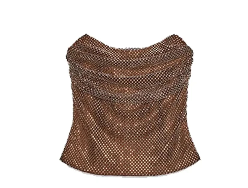 Diamond Halter Backless V Neck Dress