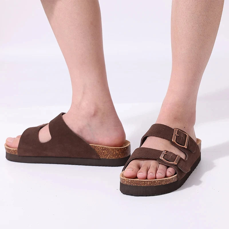 Cork Sandals For Women Men Fashion Soft Thick Sole Cork Slippers Summer Beach Sandals Home Open Toe Flat Sandals