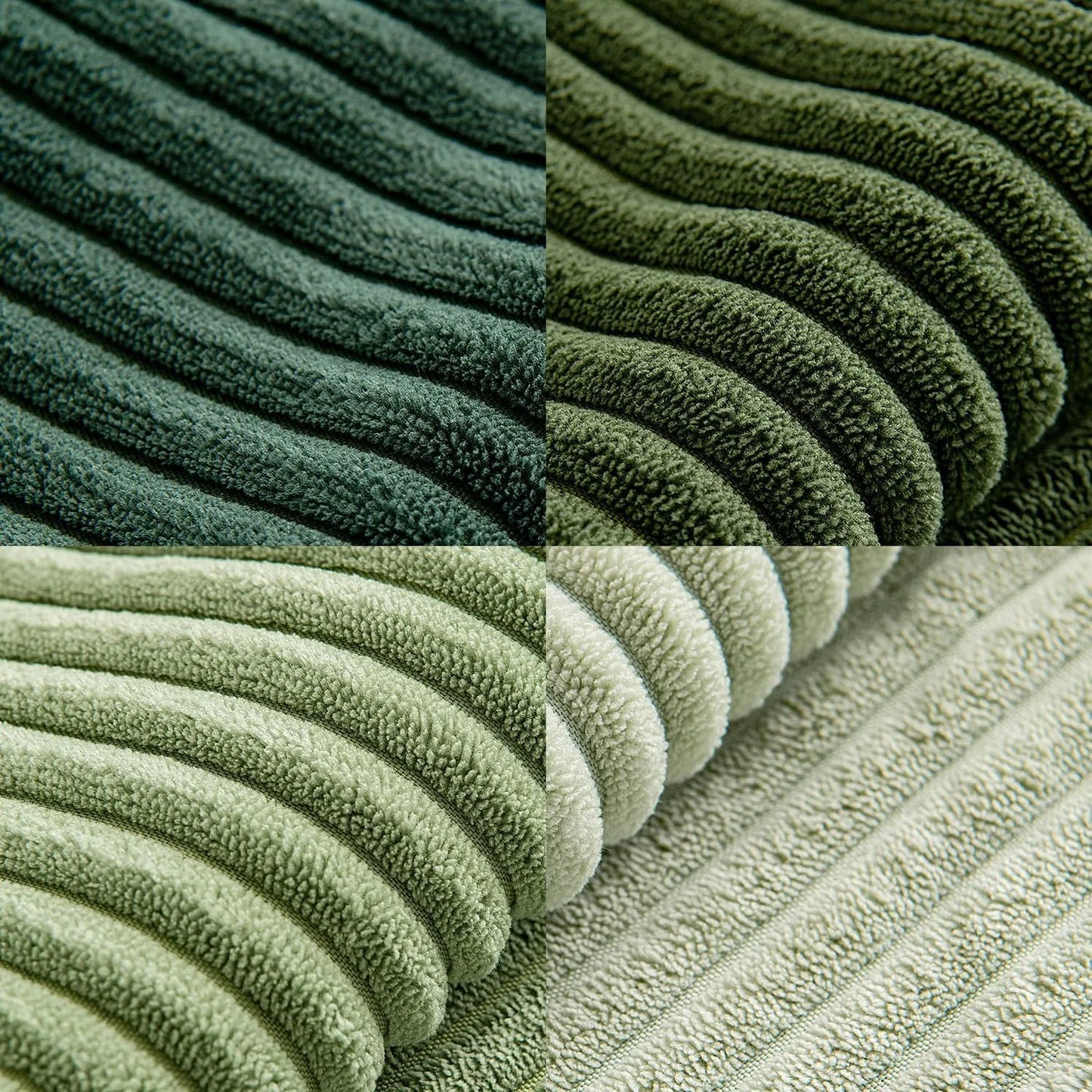 Green Corduroy Striped Decorative Throw Pillow Cover 45x45CM Mordern Spring Nordic Pillow Cases for Couch Sofa Living Room Bed