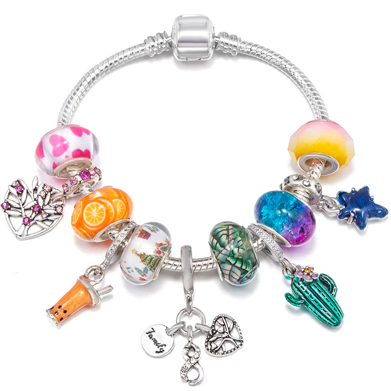 Hollow Foot Beads Charm Bracelets