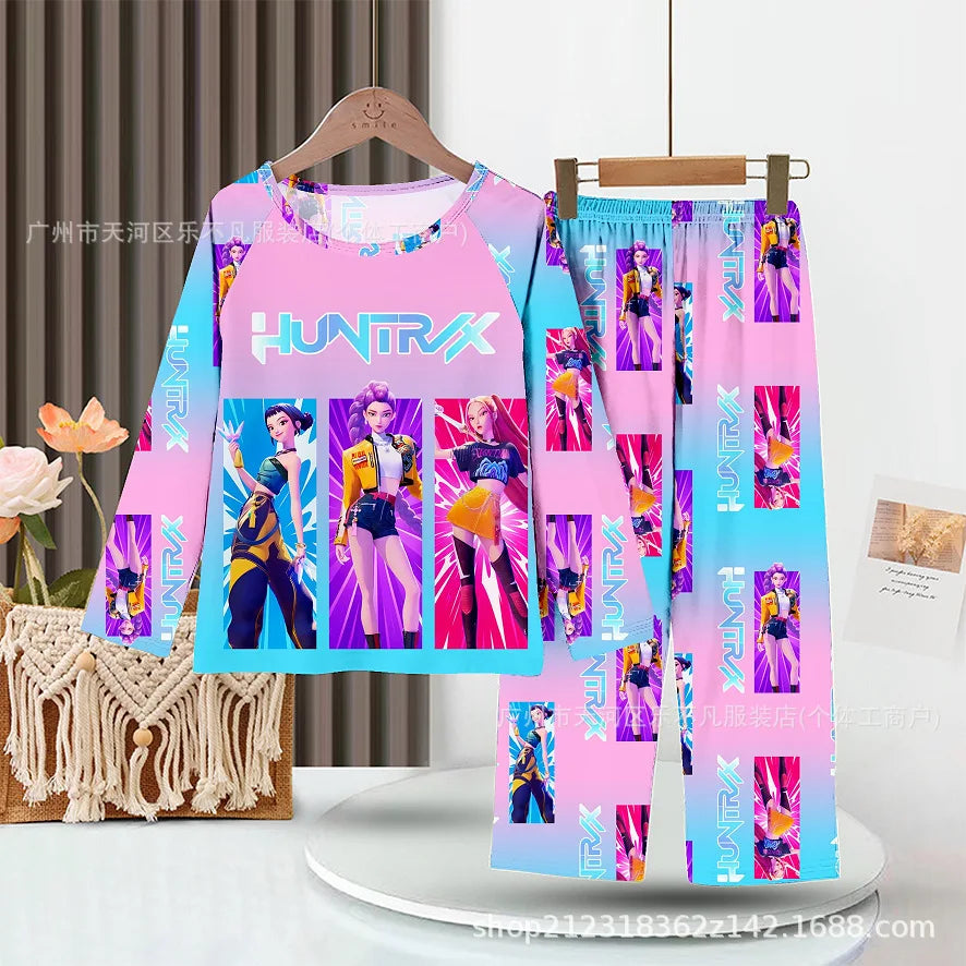 New  Pijamas Long Sleeve Print Cartoon