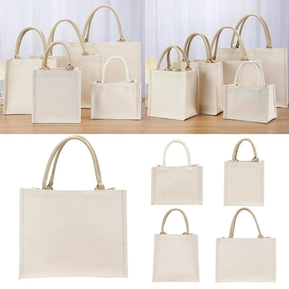 Hand Drawn Canvas Bag Reusable Large Capacity