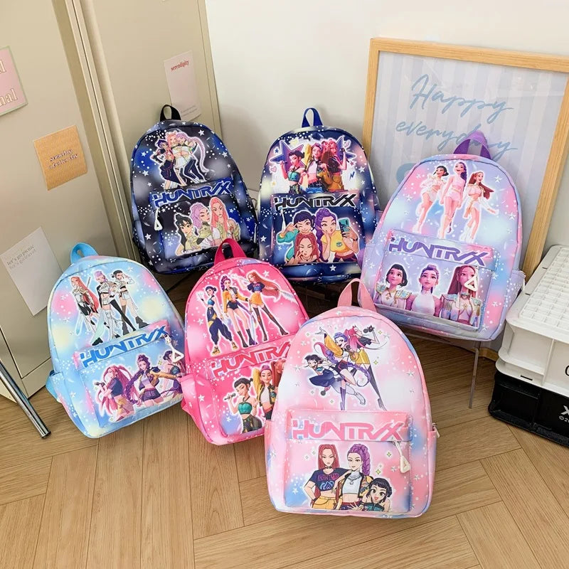 Pink 10-Inch Lightweight Backpack K D H Rumi Mira Zoey HUNTR/X Saja School Bag for Boys And Girls Kindergarten Moch