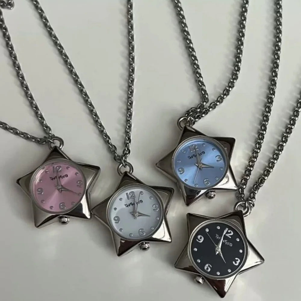 Star Pocket Adjustable Watch Clock Keychain Zinc Alloy