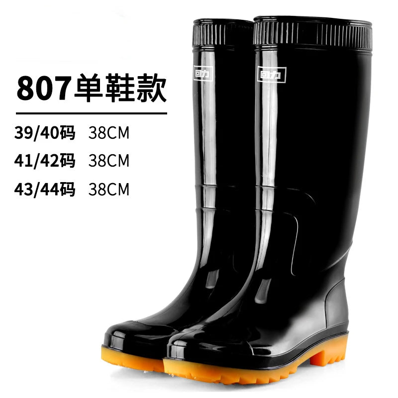 Low High Tube Black Women Men's Rain Boots Waterproof Fishing Boots Couple Non-slip t