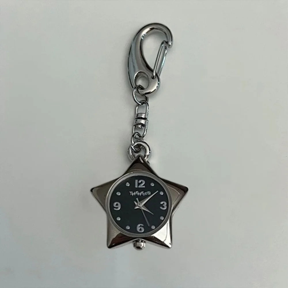 Star Pocket Adjustable Watch Clock Keychain Zinc Alloy