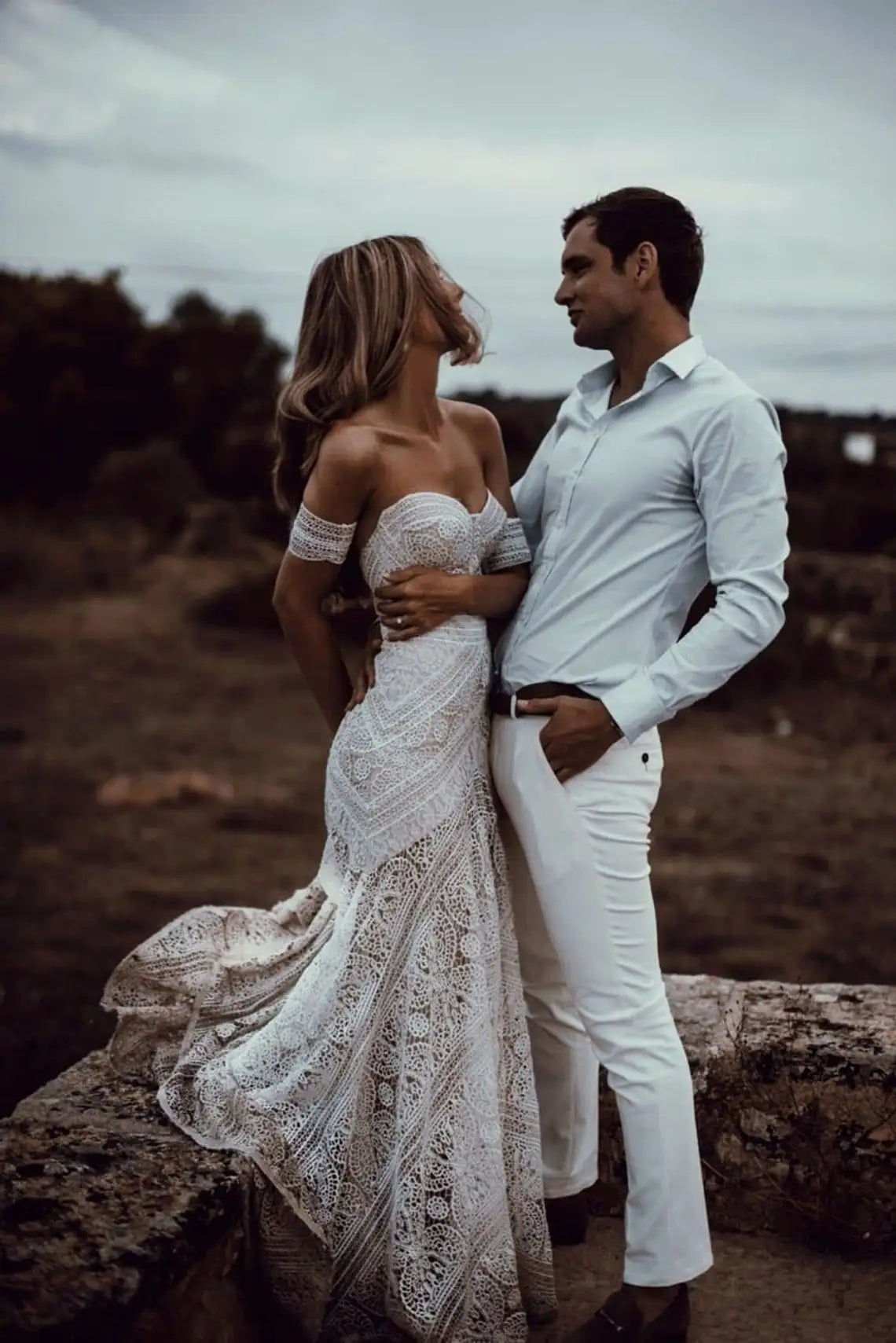 Lace Mermaid Wedding Dresses With Removeable